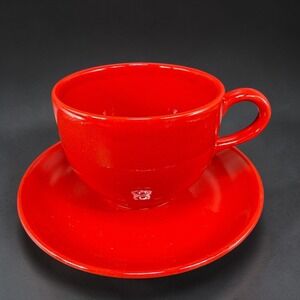 Waechtersbach Red Cup and Saucer Set Germany Ceramic Made in Spain Oversized Mug
